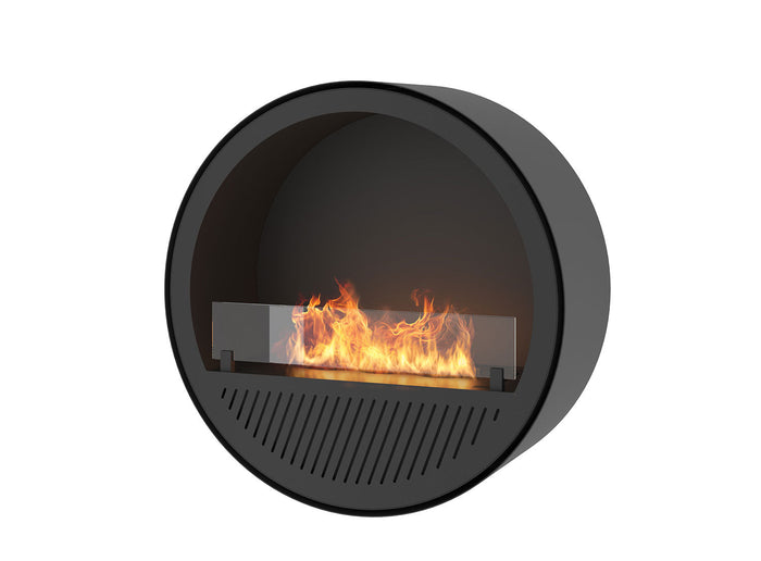 Camino a Bioetanolo da Parete Ø72,4x30 cm Incyrcle Slim Wall Nero