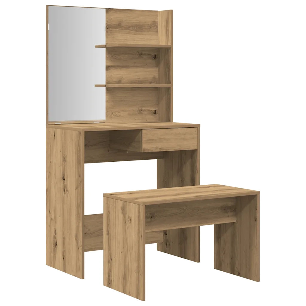 Set Toeletta Rovere Artigianale in Legno Multistrato