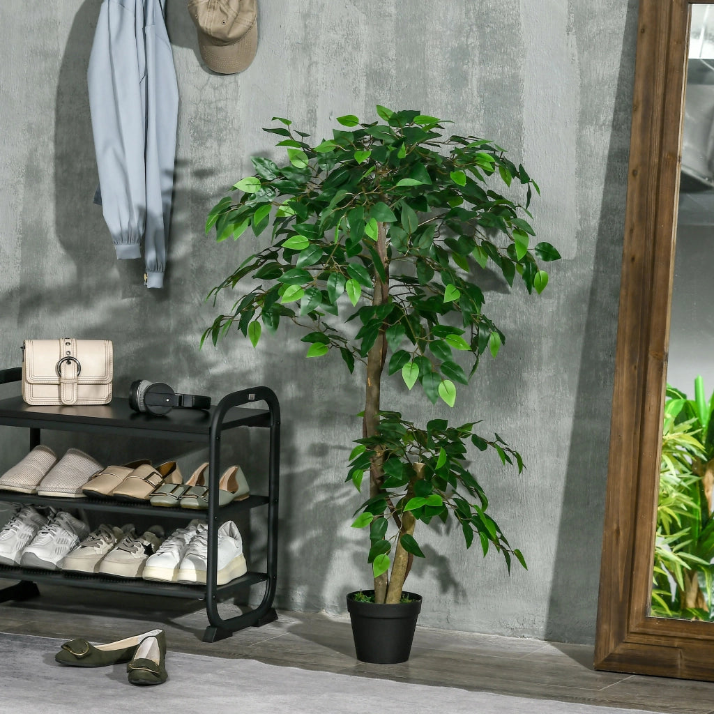 Ficus Artificiale Pianta Decorativa ¨C zephmum ¨C 120 cm Verde Realistico con Vaso