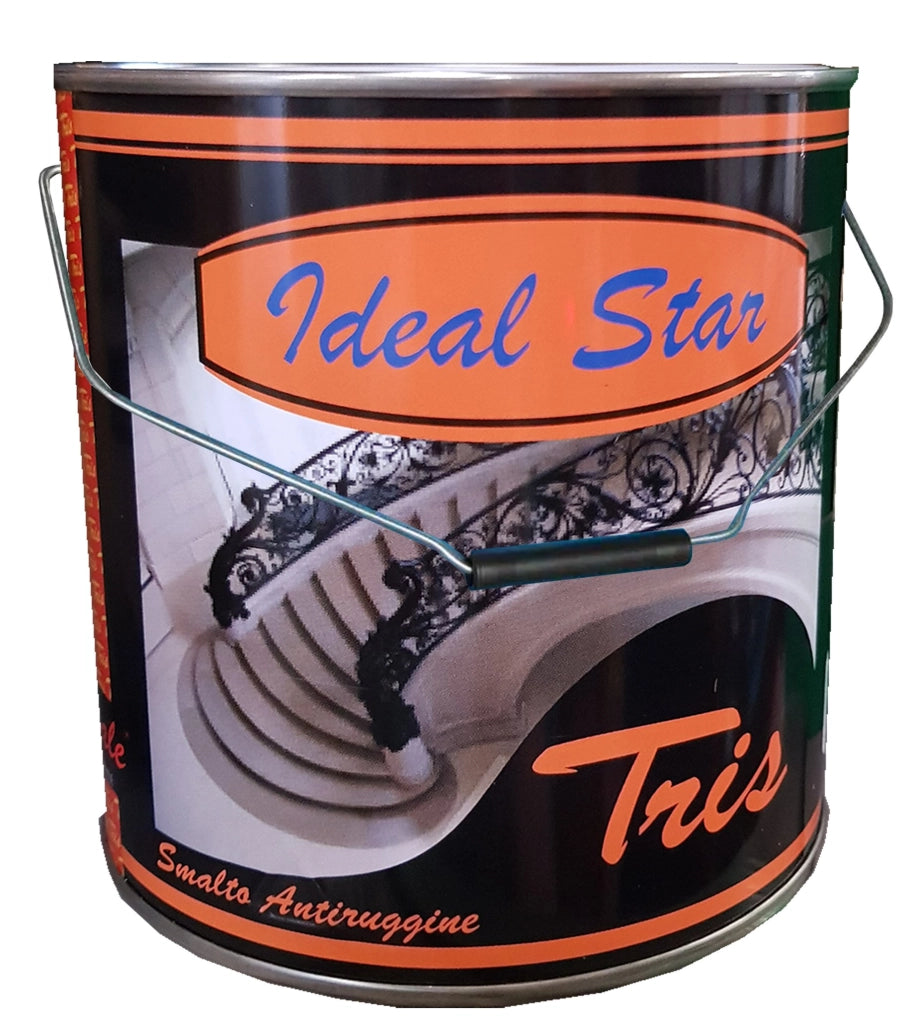 SMALTO ANTIRUGGINE IN SECCHIO 'TRIS' IDEAL STAR 2,5 lt - Bianco Opaco - IDEAL STAR