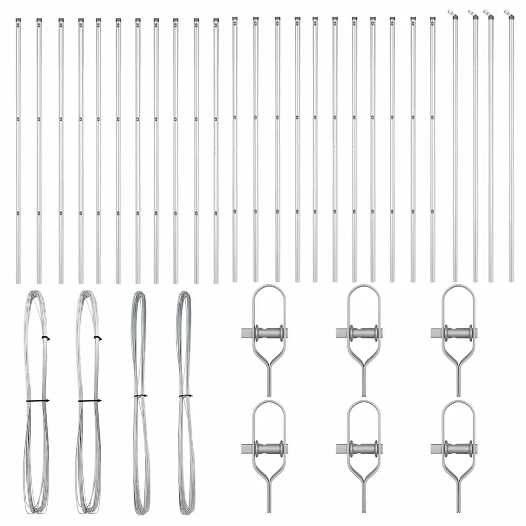 Palo della recinzione 26 pcs Grigio 3,2 x 3,2 x 170 cm