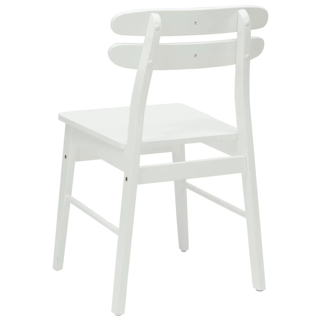 Sedia da pranzo 2 pcs Bianco Legno di gomma solido