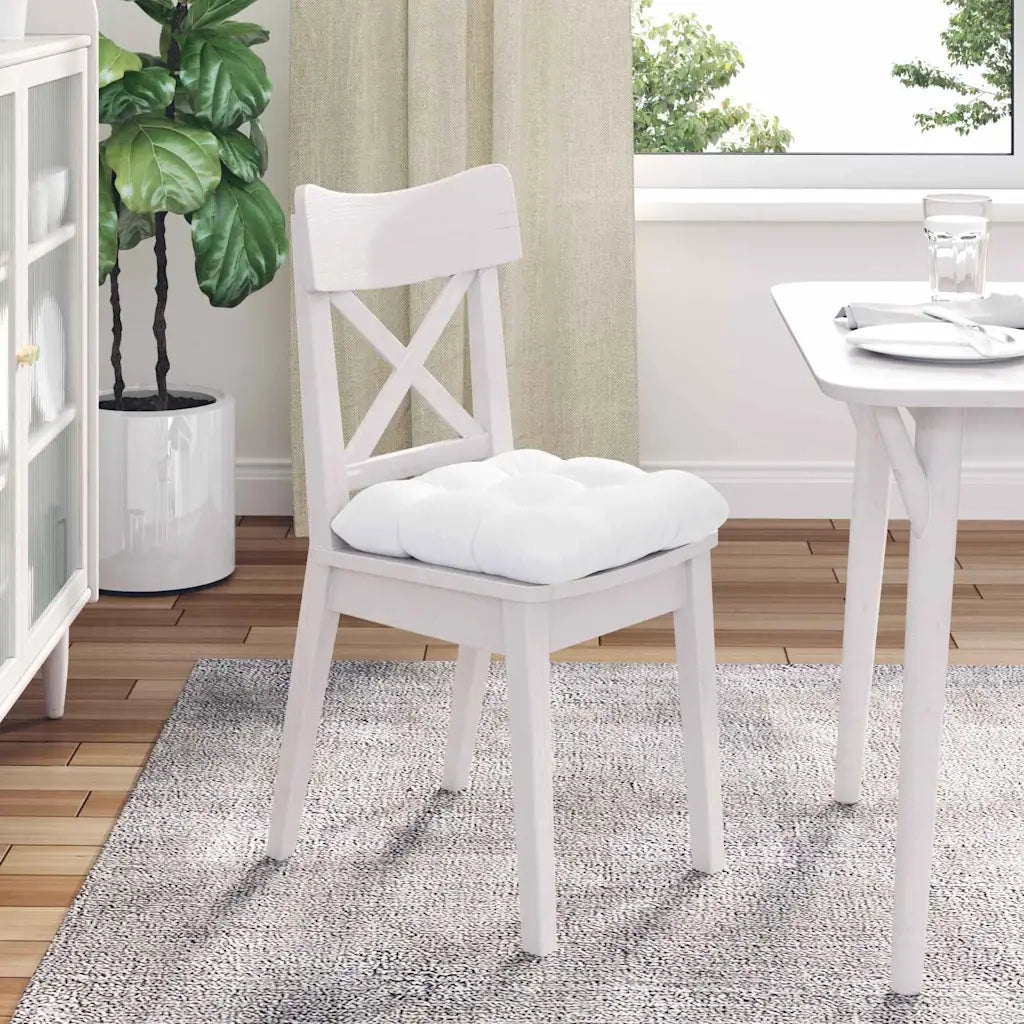 Cuscini per Seduta 4 pcs Bianco 40 x 40 x 12 cm Tessuto