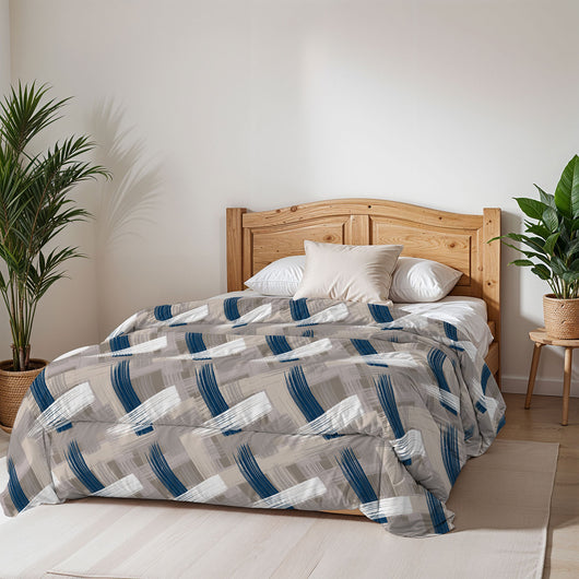 Trapunta Invernale Singola Stampata in Microfibra 200gr Double Face Pennellate