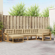 Set di divani da esterno 5 pcs Bianco e Beige Poliestere 3386697
