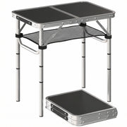 Tavolo Campeggio Pieghevole 60 cm, Picnic con Rete Strato, Nero