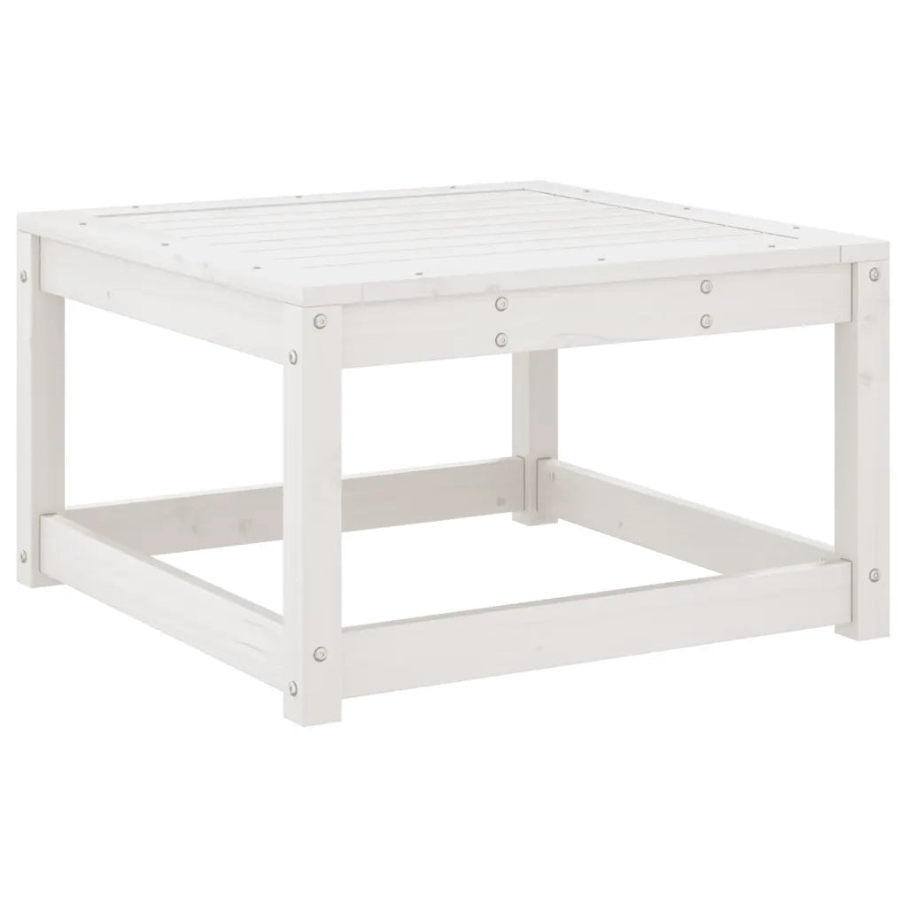 Poggiapiedi da Giardino Bianco in Legno Massello di Pino 844680