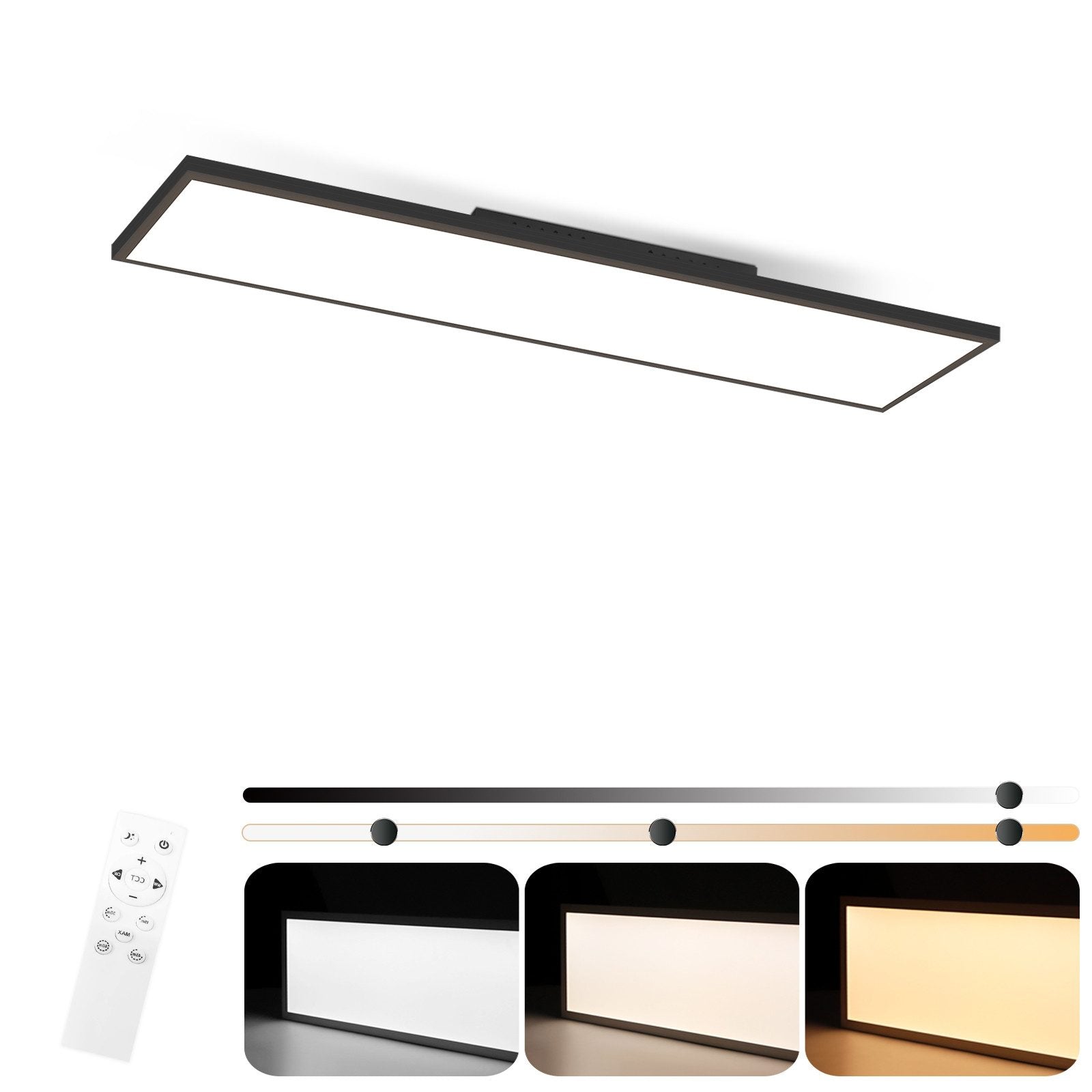 ZMH Lampada da soffitto plafoniera LED nera dimmerabile telecomando per soggiorno ufficio