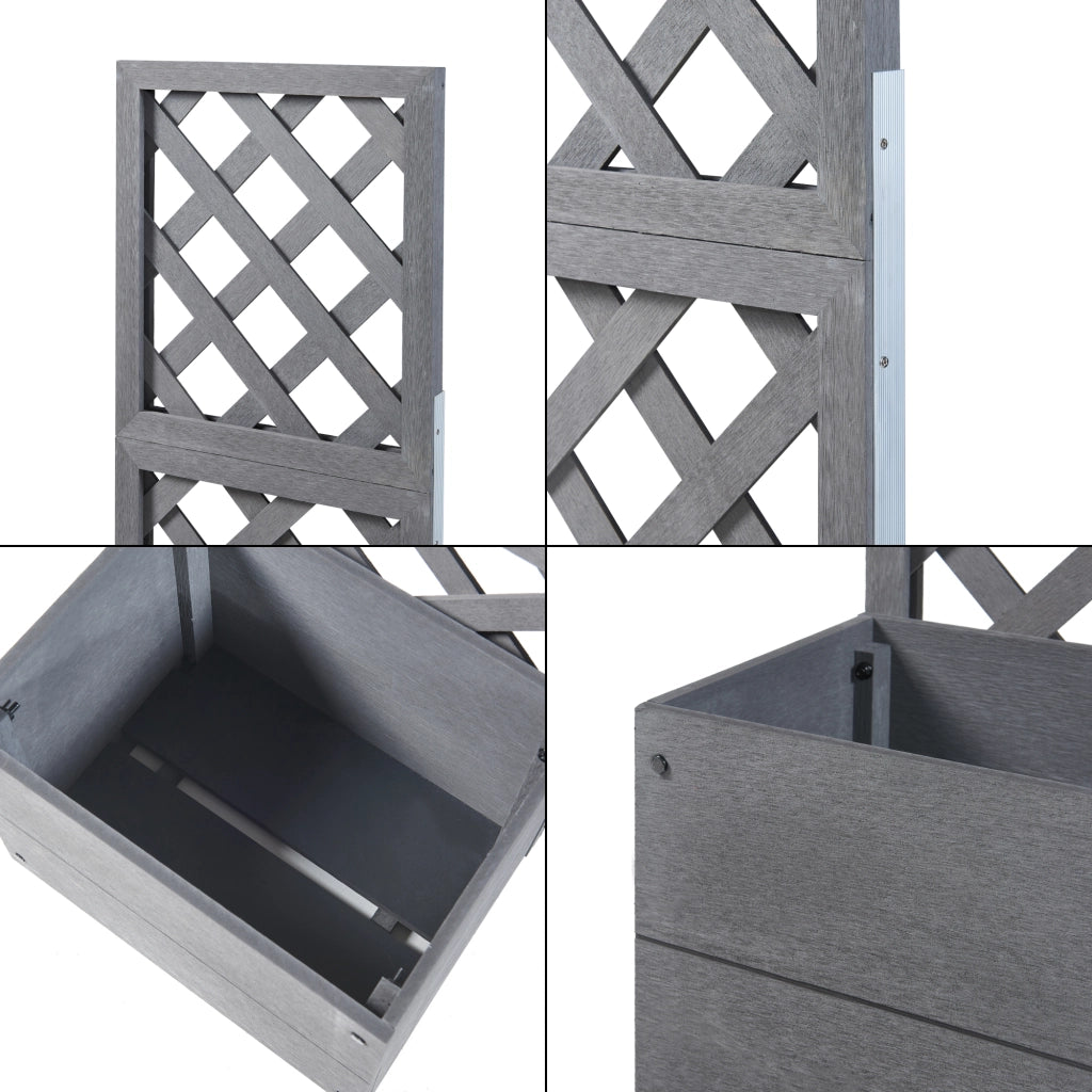 Fioriera con Spalliera Amstelveen per Piante Rampicanti 135 x 40 x 30 cm Grigio [en.casa]