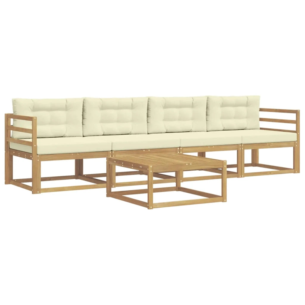 Set di divani da esterno 4 pz Bianco e Crema 3386009