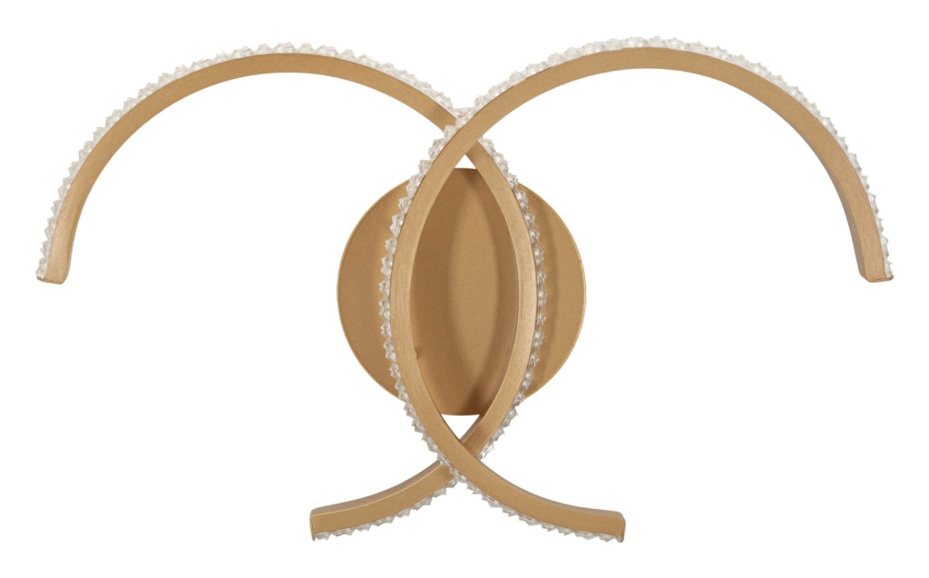 Lampada da Muro LED Double C 41x8,5x24 cm in Alluminio e Ferro e PVC Oro e Bianco