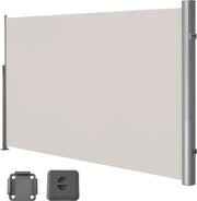 Zona di protezione laterale 160 x 300 cm (h x l) per balcone e terrazzo - con fissaggio al pavimento - protezione da inquadratura - ombreggiamento - tenda laterale a rullo beige. schermo di protezione pieghevole