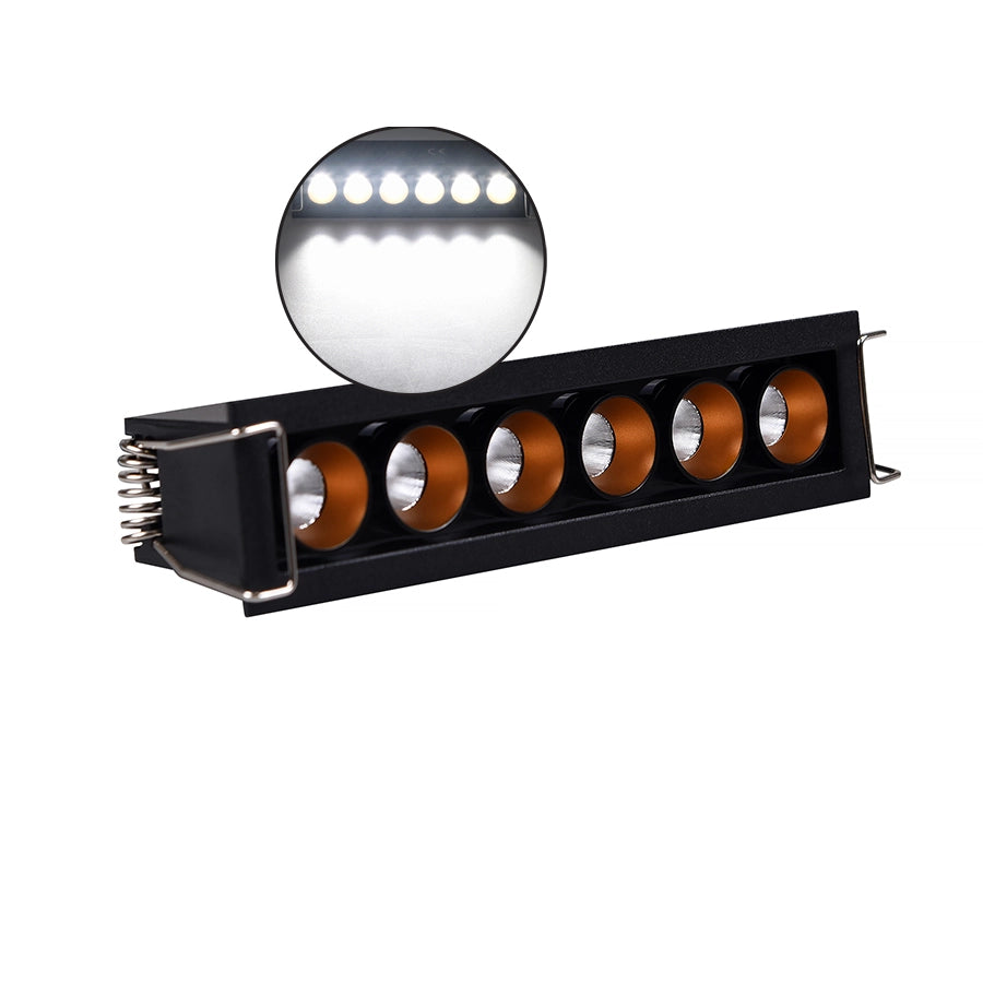 FARETTO LED RETTANGOLARE DA INCASSO PER CONTROSOFFITTI 11W LUCE FREDDA 6000K - DESIGN MODERNO IN ALLUMINIO NERO