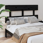 Testiera per Letto Nera 124x3x81 cm in Legno Massello di Pino 819064