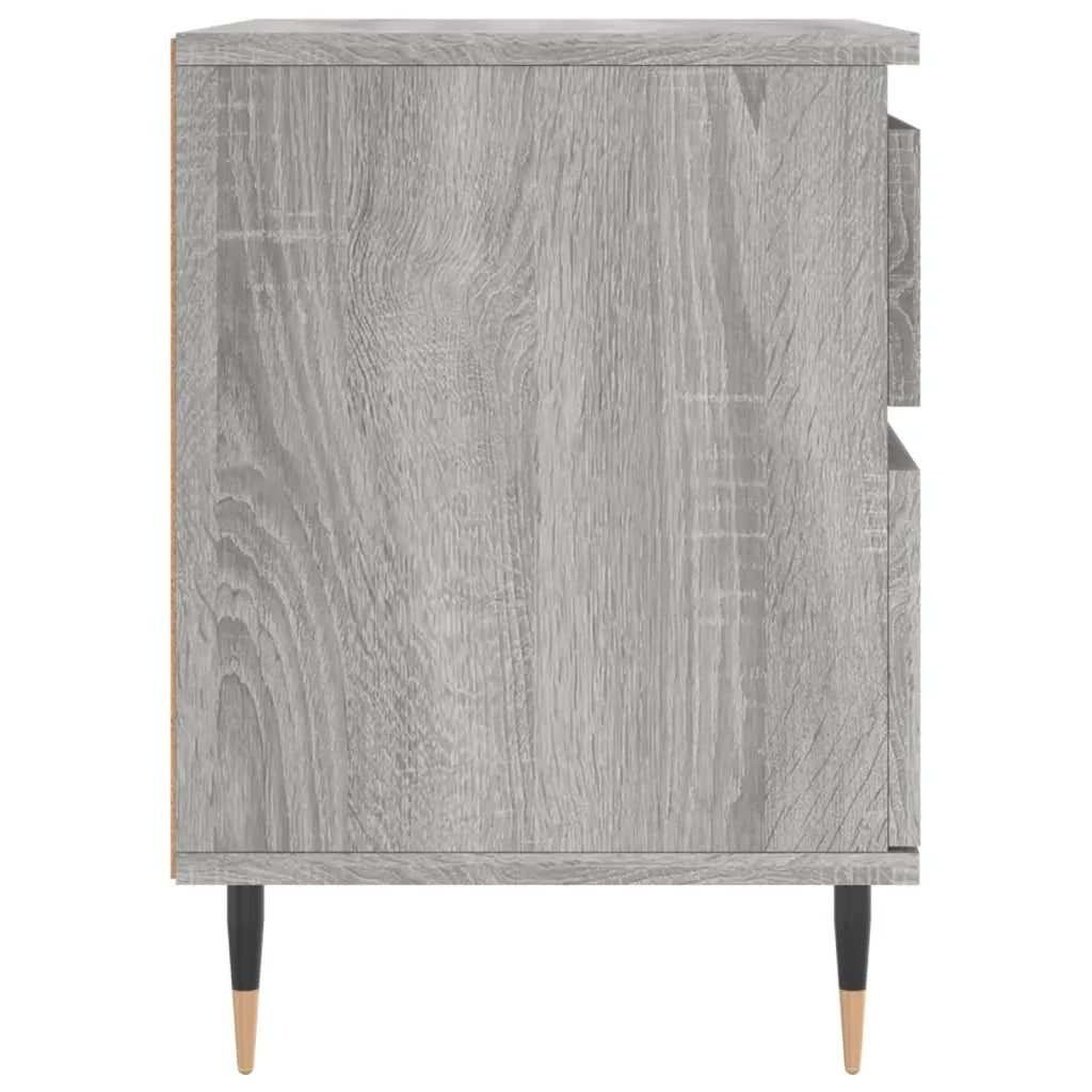 Set di 2 Comodini | Armadio da Notte | Mobiletto da notte Grigio Sonoma 40x35x50 cm in Legno Multistrato