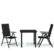 Set Mobili da Pranzo per Giardino 3 pz | Set Salotto da Giardino Nero