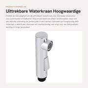 Rubinetto di alta qualità - Estensibile tubo da doccia - Resistente alla corrosione - Facile da installare - Adatto per cucina/bagno - Materiale ABS duraturo - Maniglione