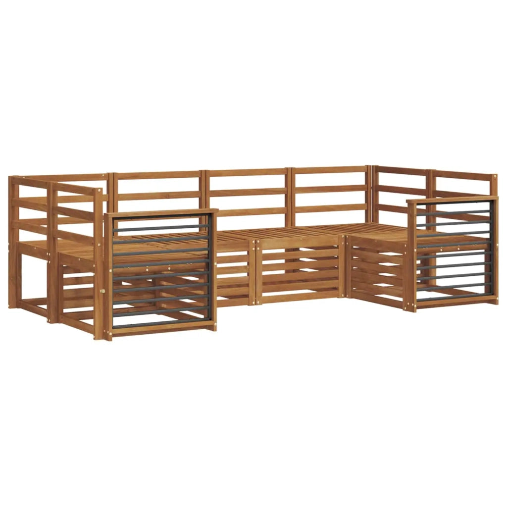 Set divani 6 pcs Naturale Legno di Acacia Massello