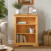 Bookcase With 3 Compartments, Mexican Style, Pine Wood, 80x29x100 Cm