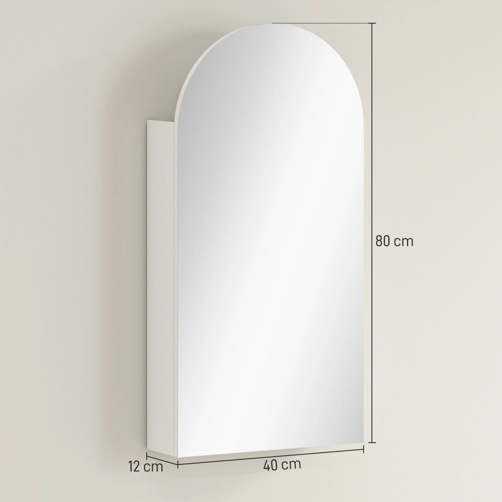 Armadio da bagno con specchio e ripiani in vetro ¨C zephmum ¨C bianco 60x30x