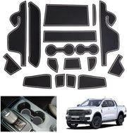 Accessori per Ford Ranger T9 2023 2024 2025 (Sistema di Frizione Elettronica) Mattonelle Antiscivolo, Ranger Raptor Wildtrak Mattonelle Antiscivolo in Gomma, Pannello di Console Centrale Deurnaad, Accessori per Ford Ranger 2024 (Bianco)
