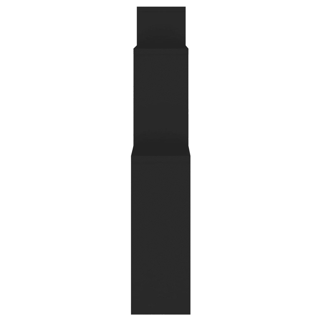 Mensola da Parete a Cubo Nera 80x15x78,5 cm Legno Multistrato 807260