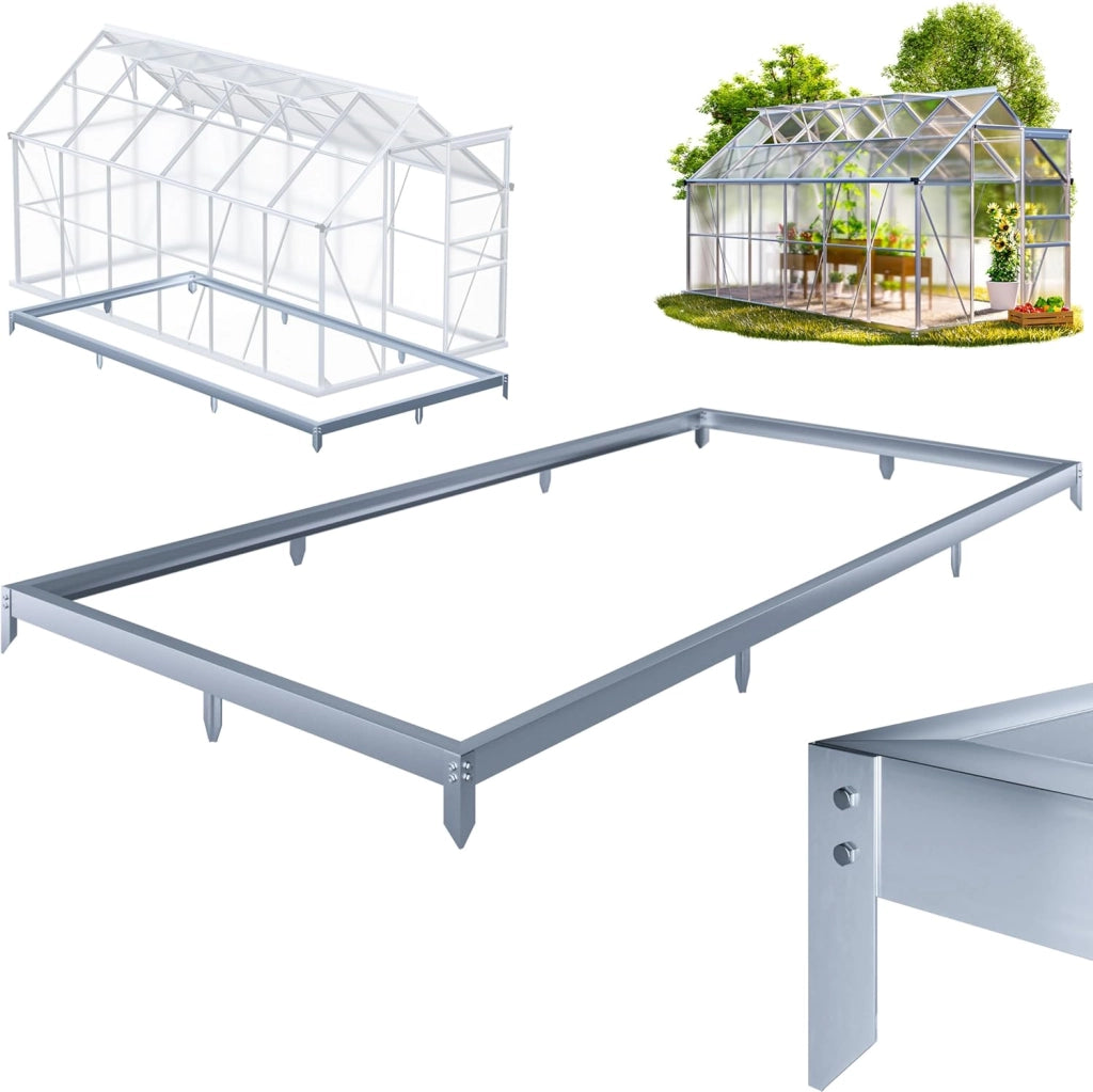 ® Base per Serra 250x190cm in Acciaio Zincato Telaio Serre Ancoraggio a Terra Basi per Serre Fondamenta Telaio Fissaggio al Terreno