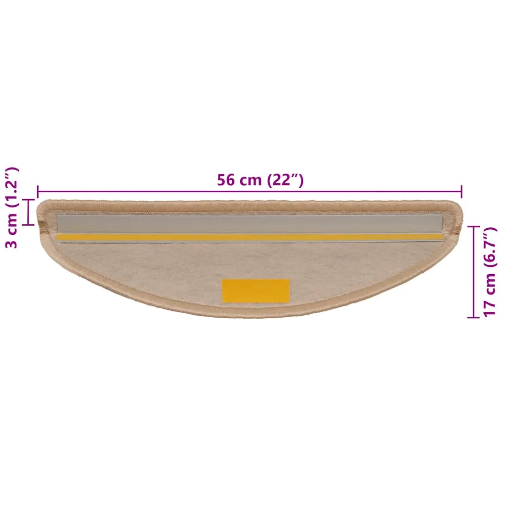 Tappeti Adesivi Scale Aspetto Sisal 30pz 56x17x3cm Beige Chiaro 3365868