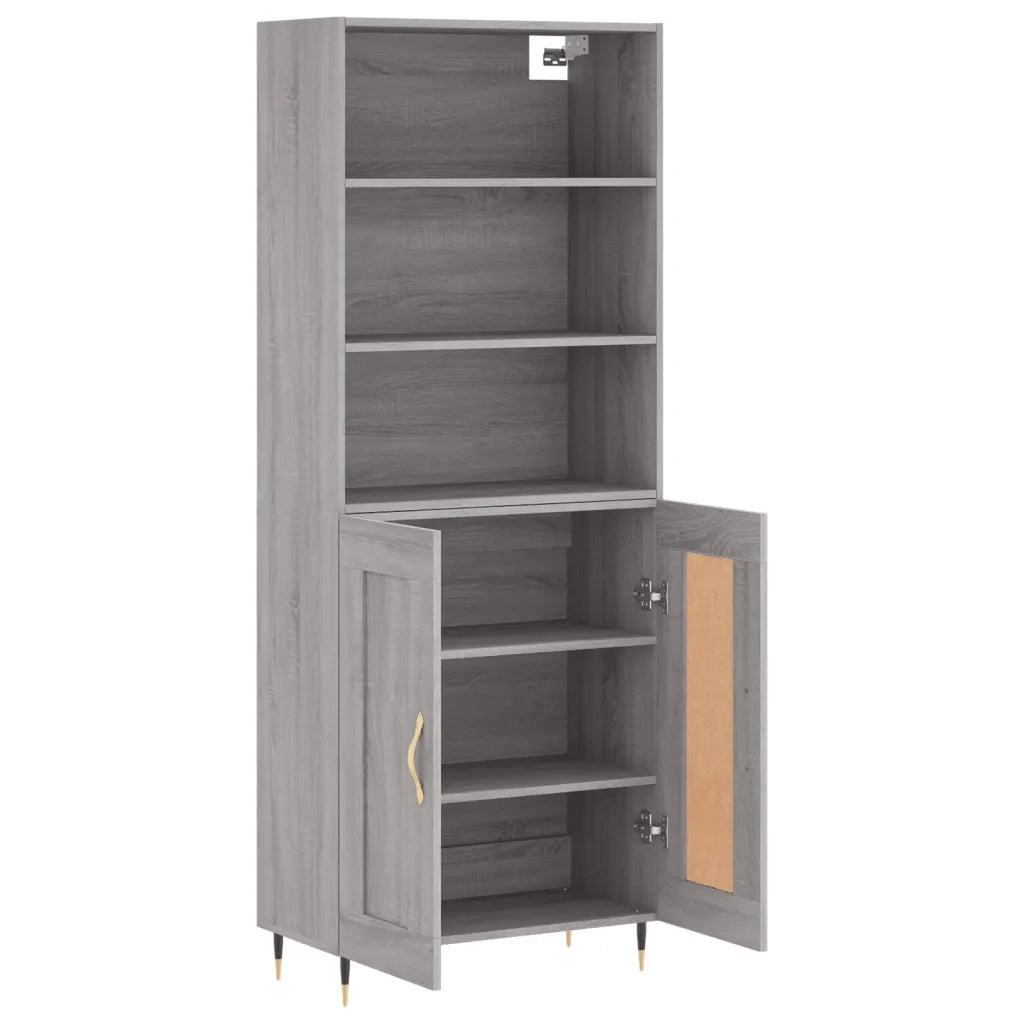 Credenza Grigio Sonoma 69,5x34x180 cm in Legno Multistrato 3189939