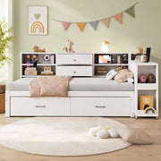 Letto singolo multifunzione 90x200 cm bianco con scrivania