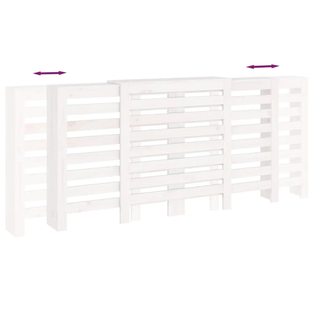 Copertura Termosifone Bianca 210x21x85 cm Legno Massello Pino 822612