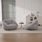 OKWISH Poltrona Pouf in Pelliccia Sintetica, Design Avvolgente con Base Antiscivolo e Imbottitura in Schiuma, Grigio Chiaro
