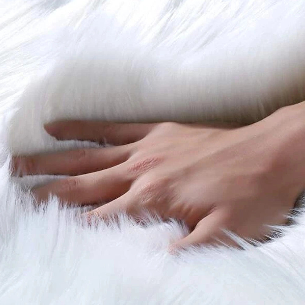 Trade Shop - Tappeto Cute Rettangolare Pelliccia Fluffy Colori Living Camera Letto 120x180 Cm -