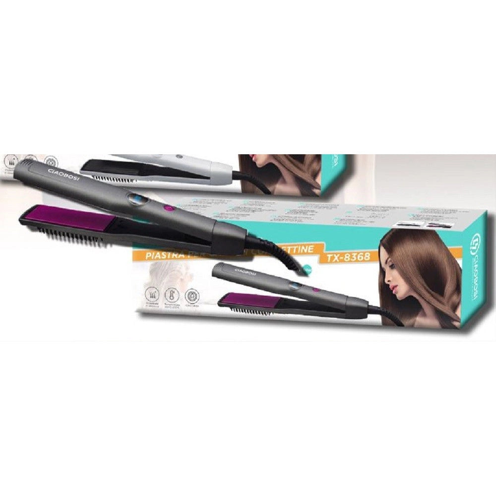 Trade Shop - Piastra Elettrica Per Capelli Lisci Mossi Ondulati Con Pettine 60 W Ptc Tx-8368 -