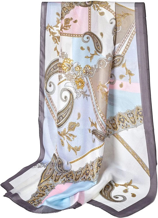Scialle grande 180 x 90 cm - Tessuto a trama - Disegni colorati - Scialle elegante per collo - Foulard moderno per signore - Ideale per occasioni speciali - Foulard