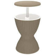 Tavolino da Giardino | Tavolo Frigo 3 in 1 Polipropilene Marrone Chiaro