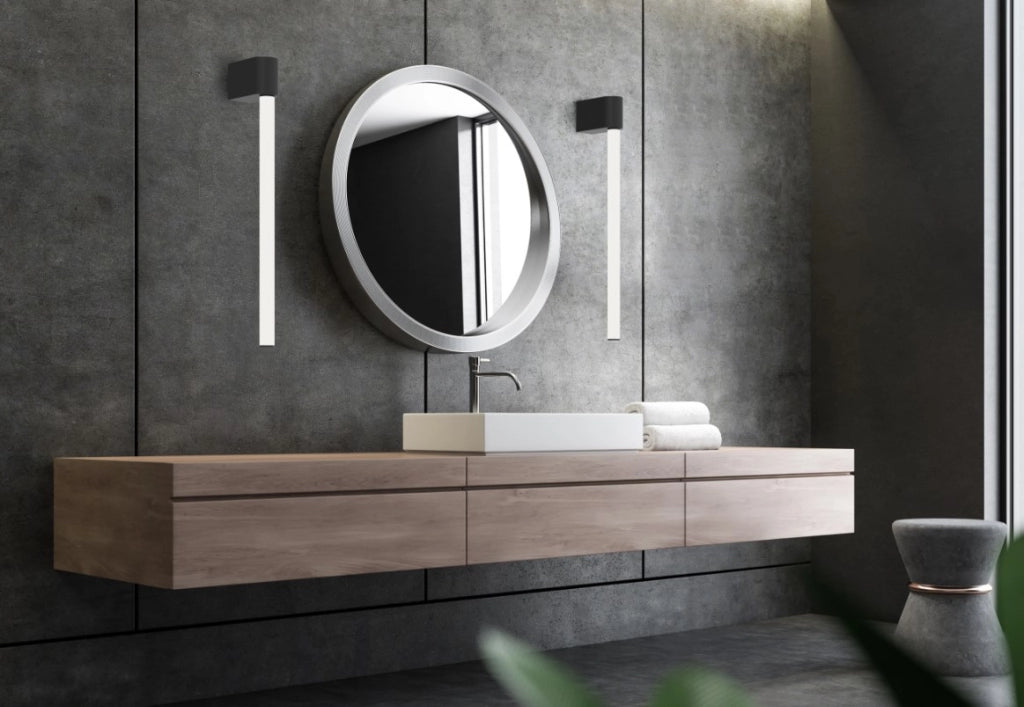 KIRA-A Applique da parete a led struttura in metallo nero, diffusore in vetro bianco lucido,Dimmerabile 1820L, SDD 2800 - 5000k, 28W