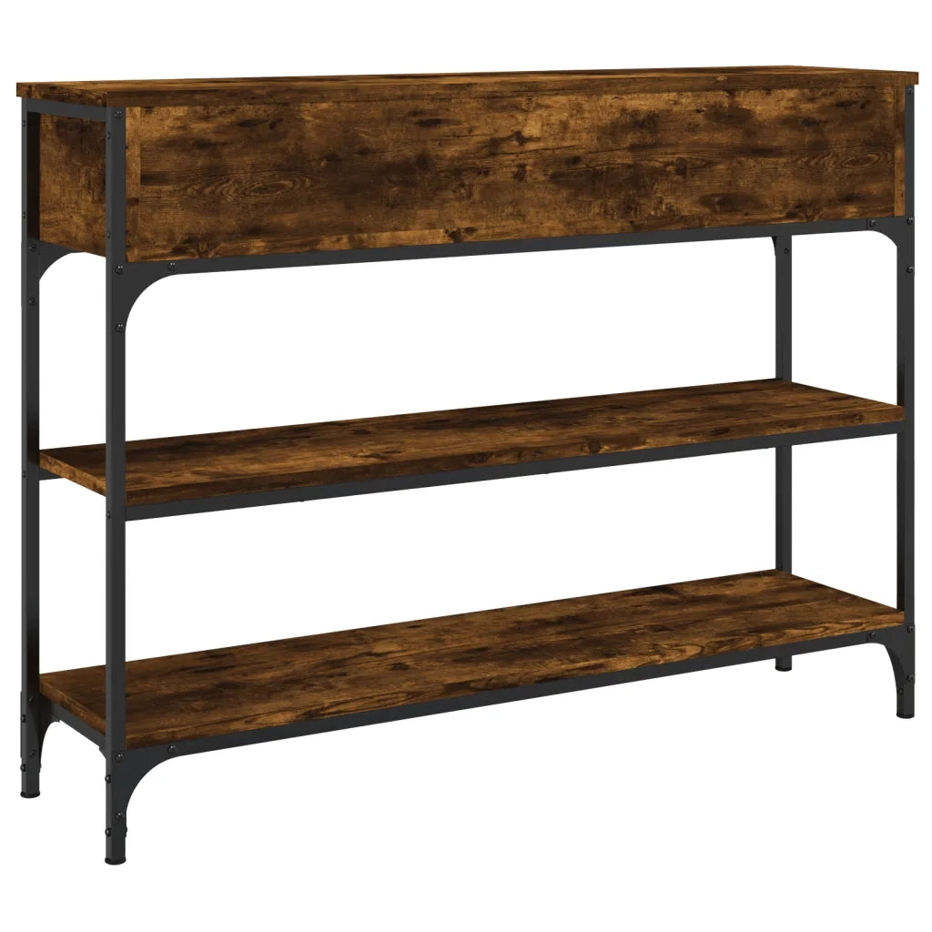 Tavolino Consolle-Tavolino da soggiorno-Tavolo Rovere Fumo 100x25x75 cm Legno Multistrato
