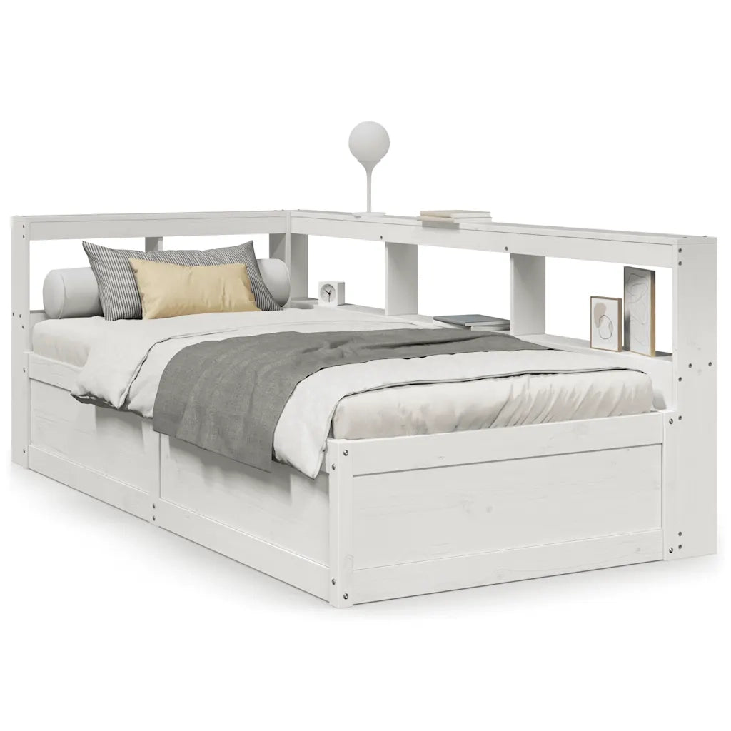 Letto con Libreria senza Materasso-Struttura Letto con contenitore 75x190 cm in Legno Pino 150495