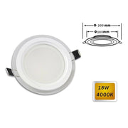 Trade Shop - Pannello Led Slim Incasso Bordo Vetro Tondo 18 W Luce 4000k 6500k 3000k P-165et - -bianco Naturale      -