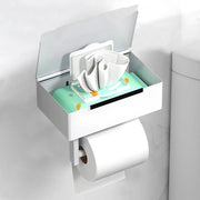 Supporto per carta igienica in acciaio inossidabile, supporto per carta igienica autofissante o adesivo, supporto per carta igienica per bagno cucina (bianco, stile A)