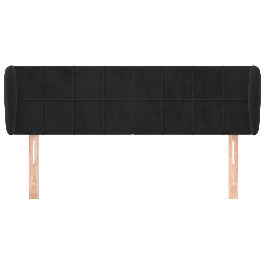 Testiera ad Orecchio-Testata con Orecchie Nera 147x23x78/88 cm in Velluto 957967