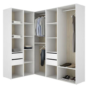 Armadio Camera da Letto Boughton, Guardaroba Grande Modulabile, 186x205h cm Bianco