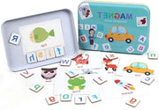 Set di Magneti Alfabetici per Frigorifero con Carte da Puzzolo