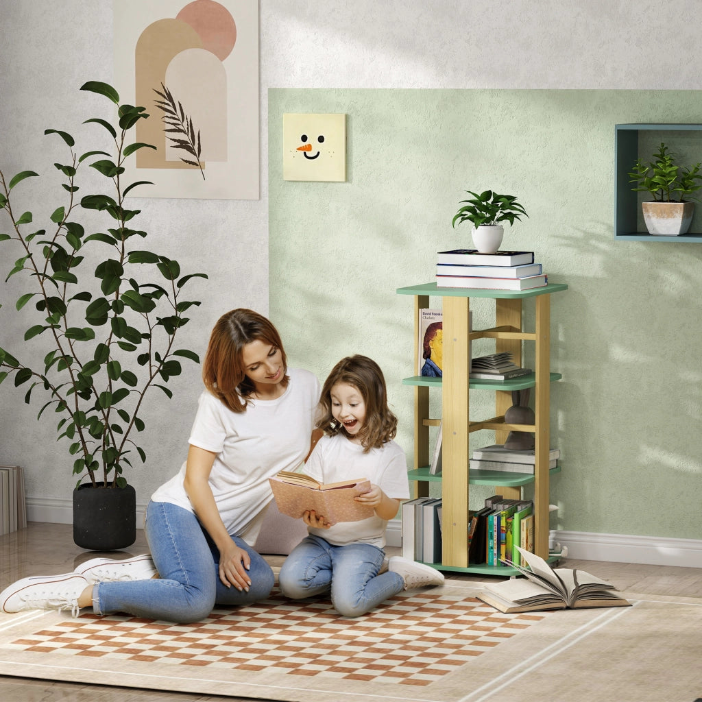 Libreria bambini con rotelle 3 ripiani ¨C Xylo ¨C legno verde per cameretta