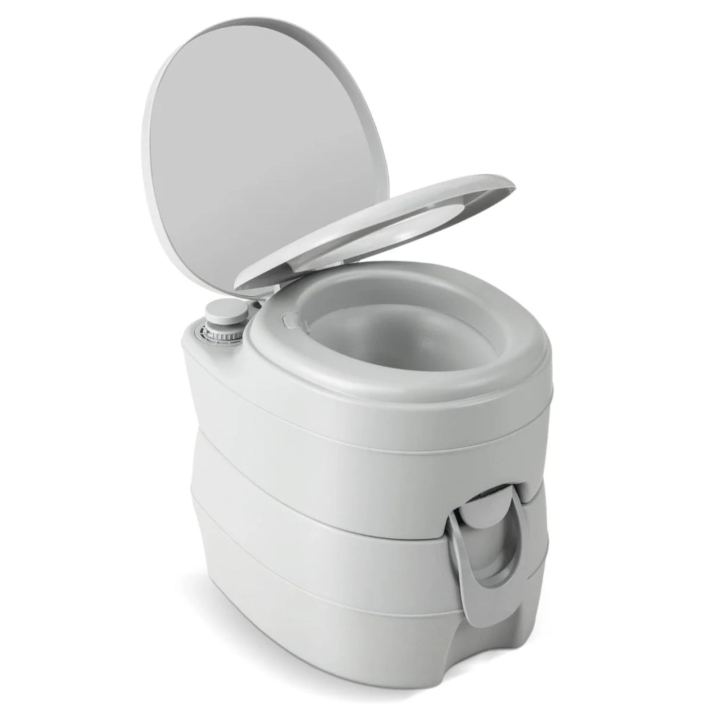 Toilette portatile 45 x 40 x 42 cm con serbatoio da 20 L e pratico sistema di scarico stile campeggio PP grigio 20_0020909