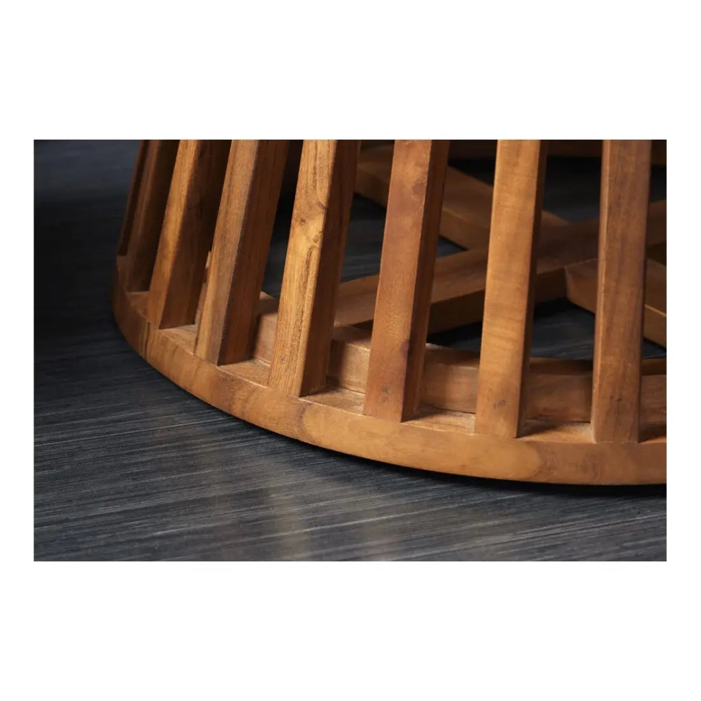 Tavolo da pranzo TALMA – Rotondo diametro 140 cm – Legno massiccio di acacia verniciato – Stile rustico