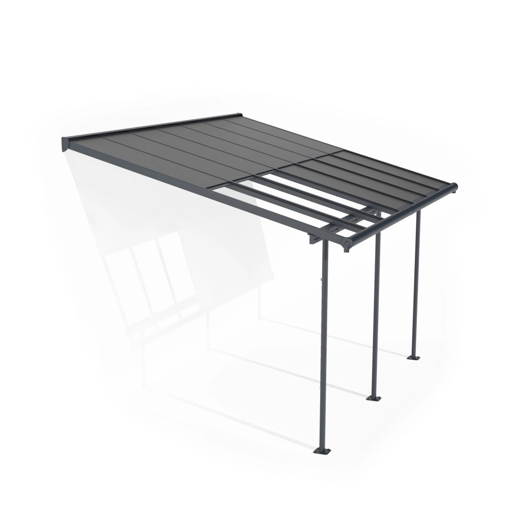 Canopia Sierra Cabrio Pergola Addossata in Alluminio 3X4.3 m Struttura grigia / Pannelli grigio opaco