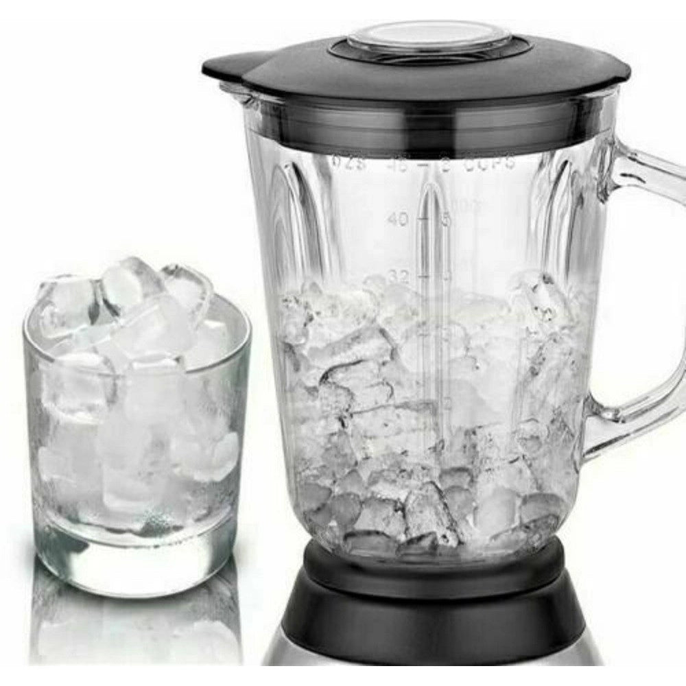 Trade Shop - Frullatore 2 In 1 Pulse Lama Acciaio 1000w Brocca Vetro 1,5lt + 1 Piccola Q-fr60 -