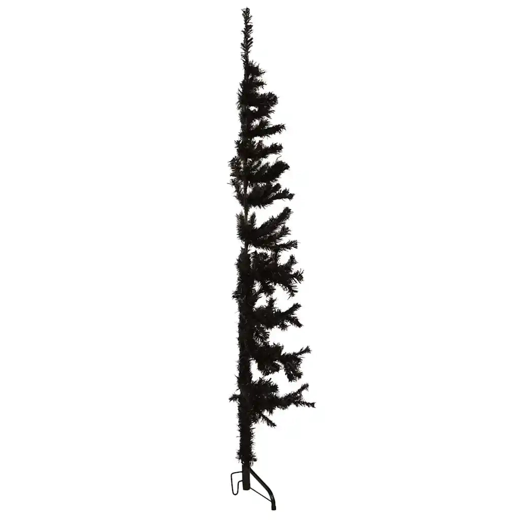 Albero Natale Artificiale Sottile a MetÃ  e Supporto Nero 120 cm